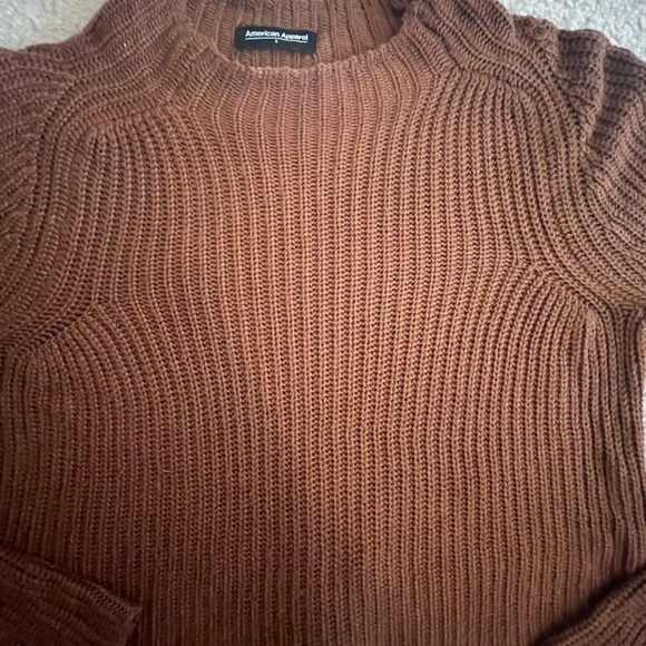 American Apparel Aslan Sweater Size Small Long Sleeve Crop Brown Light Sweater‎ - Picture 7 of 10